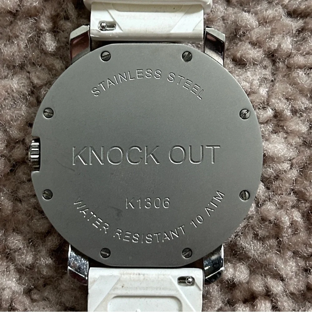 KO Knock Out Round 1 40mm All White Silicone Roman Numeral Watch K1306